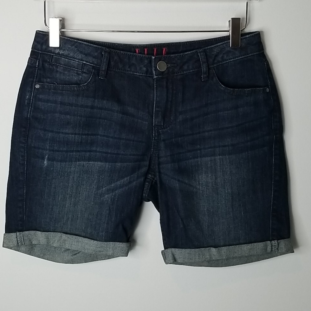 Elle denim cuffed mid rise shorts 6